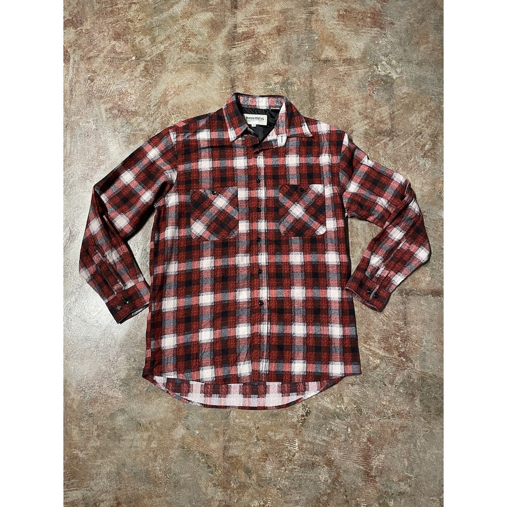 Vintage Flannel Plaid‎ Button Up Long Sleeve 90's Shirt Sz M *